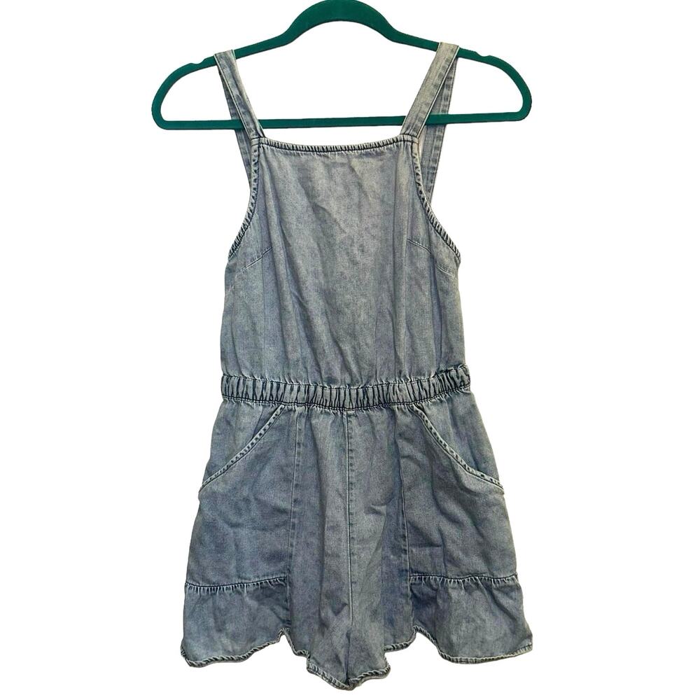 American Eagle Denim‎ Romper Small Blue Open Back Tie Waist Sleeveless